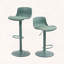 Tabourets de bar pivotants à hauteur ajustable avec similicuir et grande base, ensemble de 2