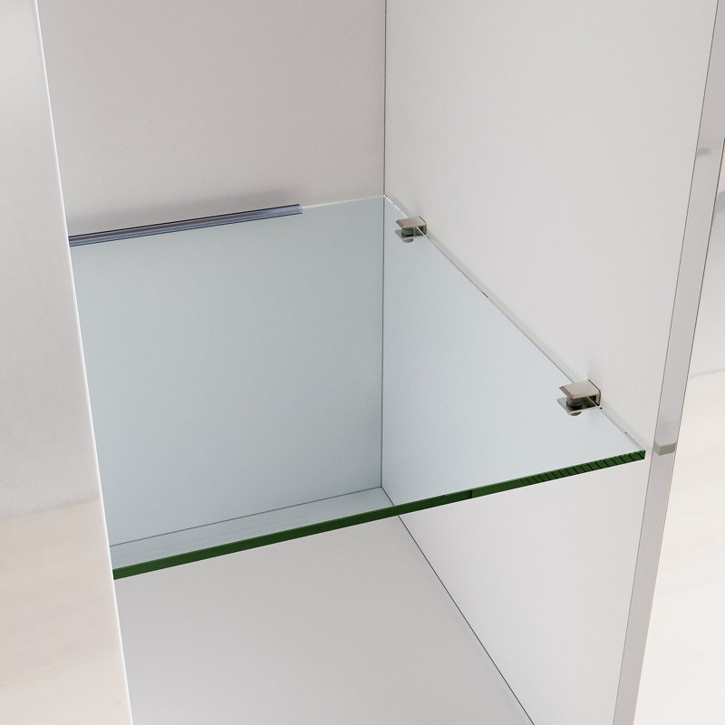 95*35*83cm High Brightness Display Cabinet with LED Colorful Lighting,Adjustable Shelves, White