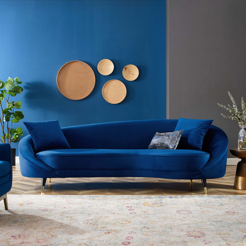 Echo Performance Velvet Sofa, Navy Velvet