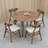 42.01 Inch Saving Place Wooden Dining Table, Modern Design Round Kitchen Table For 4 Persons, Walnut + Solid Wood + MDF Construction-1354374135