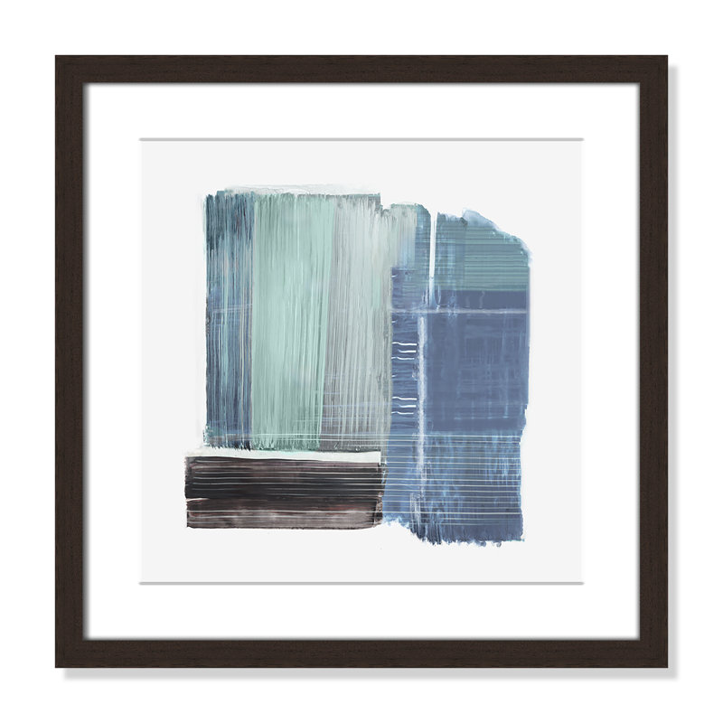 «Brushwork in Calm Tones II» par PI Studio, Noyer à grain ouvert, Imprimé mat, L 17 po x H 17 po