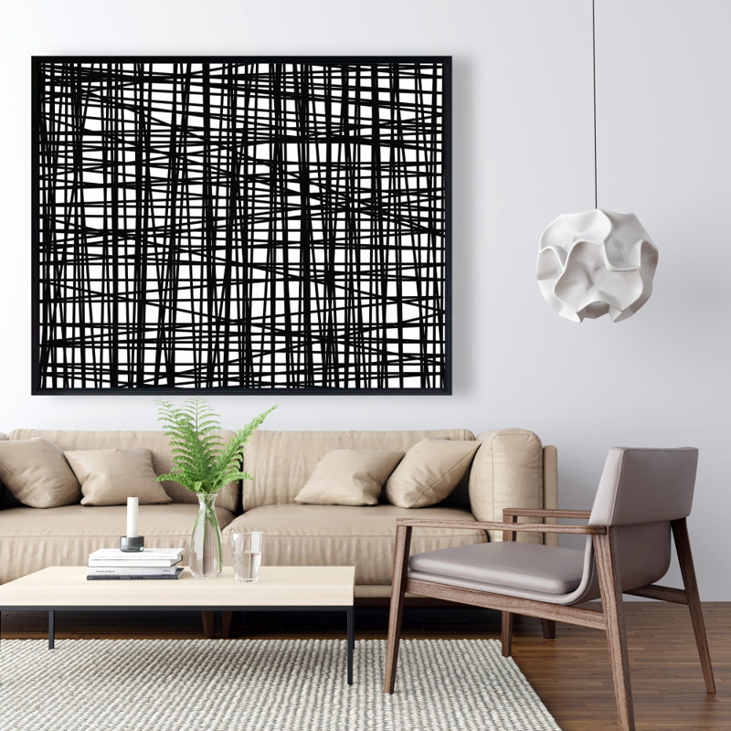 «Abstract Small Stripes» sur toile, H 48 po x l 60 po