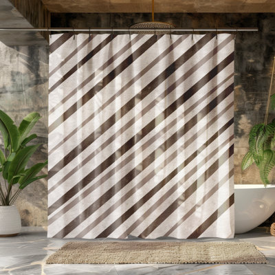 Brown Stripes Premium Shower Curtain
