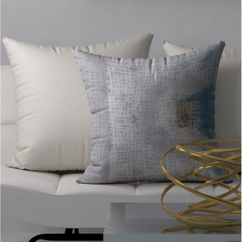 Abstract Throw Pillow, 18" H x 18" W