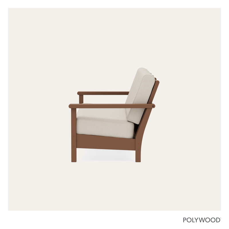 Harbour Deep Seating Sofa, Dune Burlap, Teak