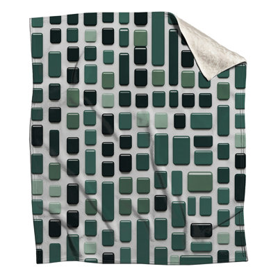 Couvertures vertes à carreaux rectangulaires