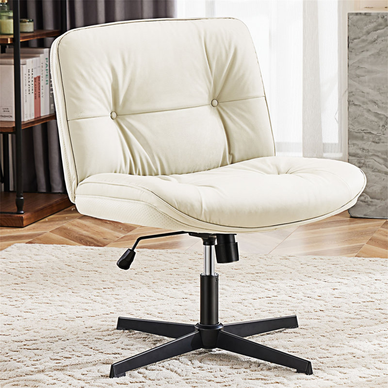 Chaise de bureau pivotante sans accoudoirs, Beige