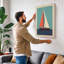 Sailboat at Calm Waters Coastal - Wrapped Canvas-1027225948-1027226021