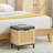 Storage Chest With Foam Pad Seating Cushion, Natural Rattan 16In Storage Bench Organizer