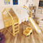 Lit mezzanine double en bois avec tente-133202597