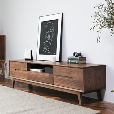 Modern simple pure solid wood TV cabinet