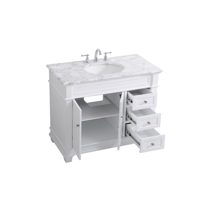 Ensemble de meuble-lavabo simple 42 po Lydie, Blanc