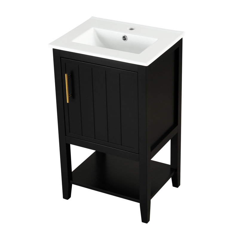 Meuble-lavabo de 20 po avec lavabo en céramique, porte, meuble-lavabo