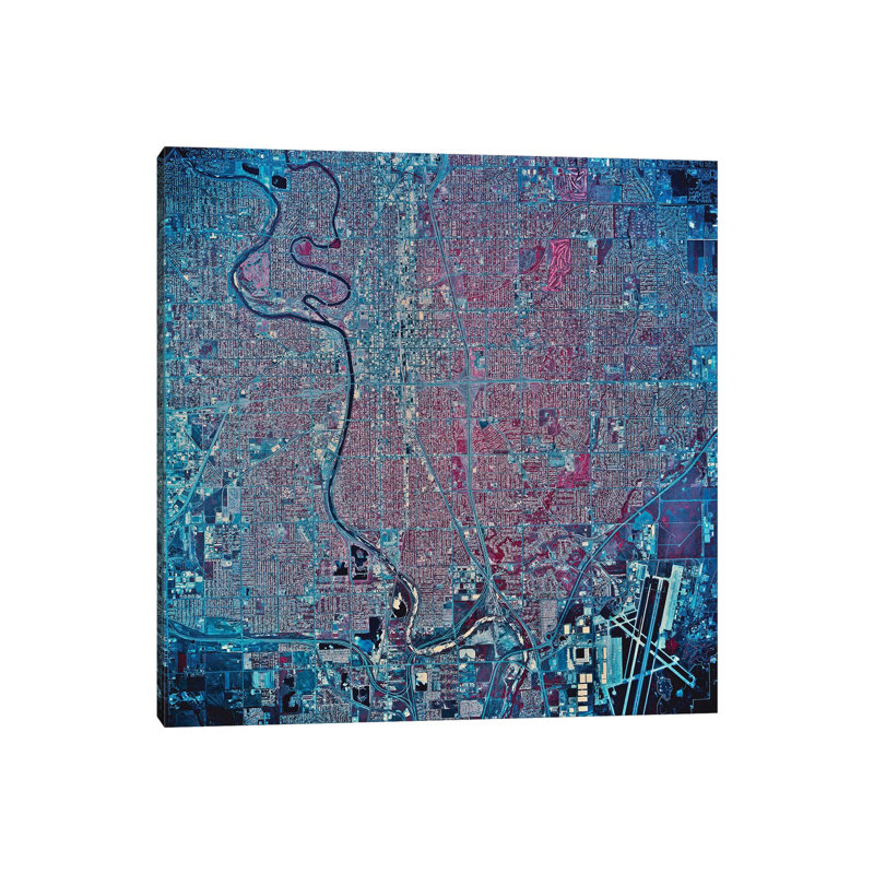 Wichita, Kansas 1 Piece Wrapped Canvas Wall Art, 93.98 cm H x 93.98 cm W x 1.91 cm D