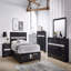Commode 7 tiroirs, mobilier de chambre à coucher à panneau argenté de luxe moderne 1 pièce Glam