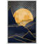 Soleil et lune, or, pleine lune, sur des chaînes de montagnes foncées, paysage abstrait, illustrations, rustique moderne-100708003-100708000