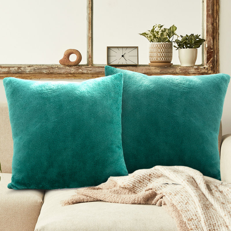 Reversible Throw Pillow, Green, 18"H x 18"W