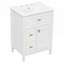 Meuble-lavabo de salle de bain avec lavabo, tiroir rabattable et tablette réglable, bois massif et panneau de fibres à densité moyenne pour plus de durabilité et de rangement-523223881