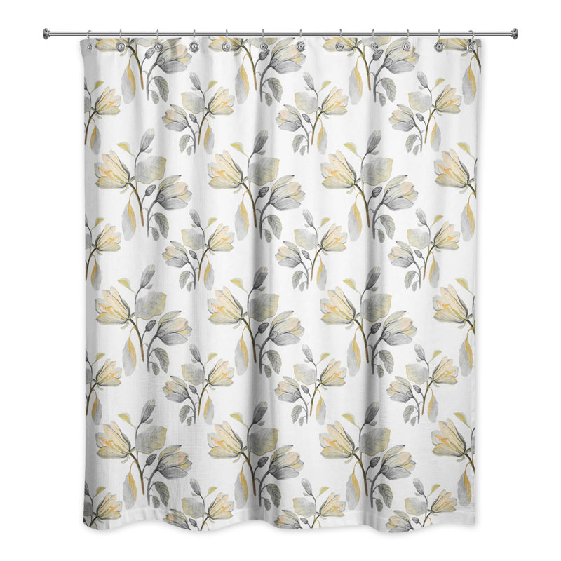 Floral Shower Curtain, Yellow