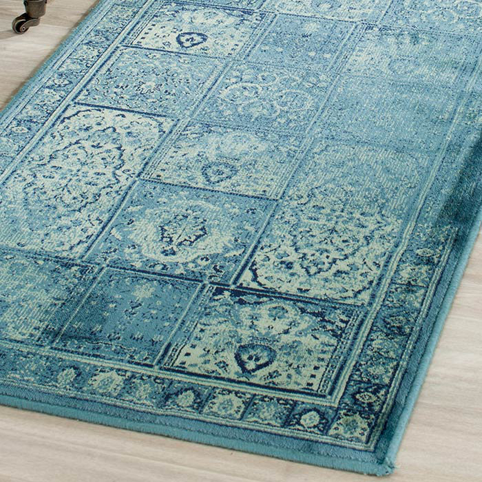 Evanoff Oriental Turquoise/Gray Area Rug