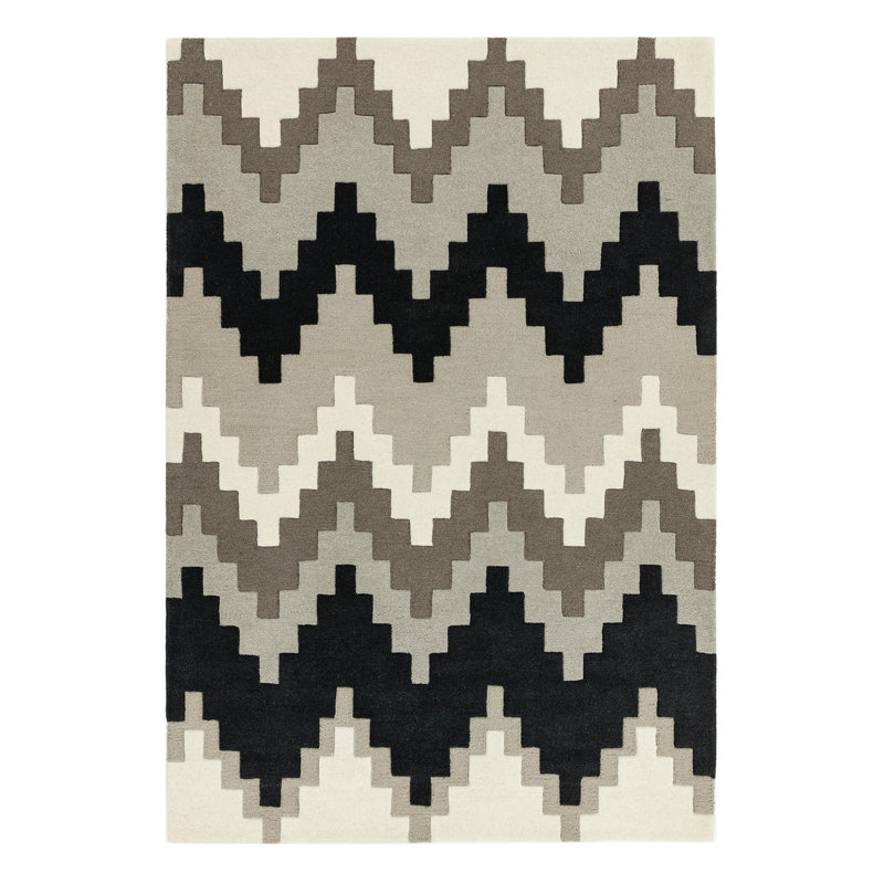Hargrove Handmade Wool Grey Rug, Rectangle 120 x 170cm