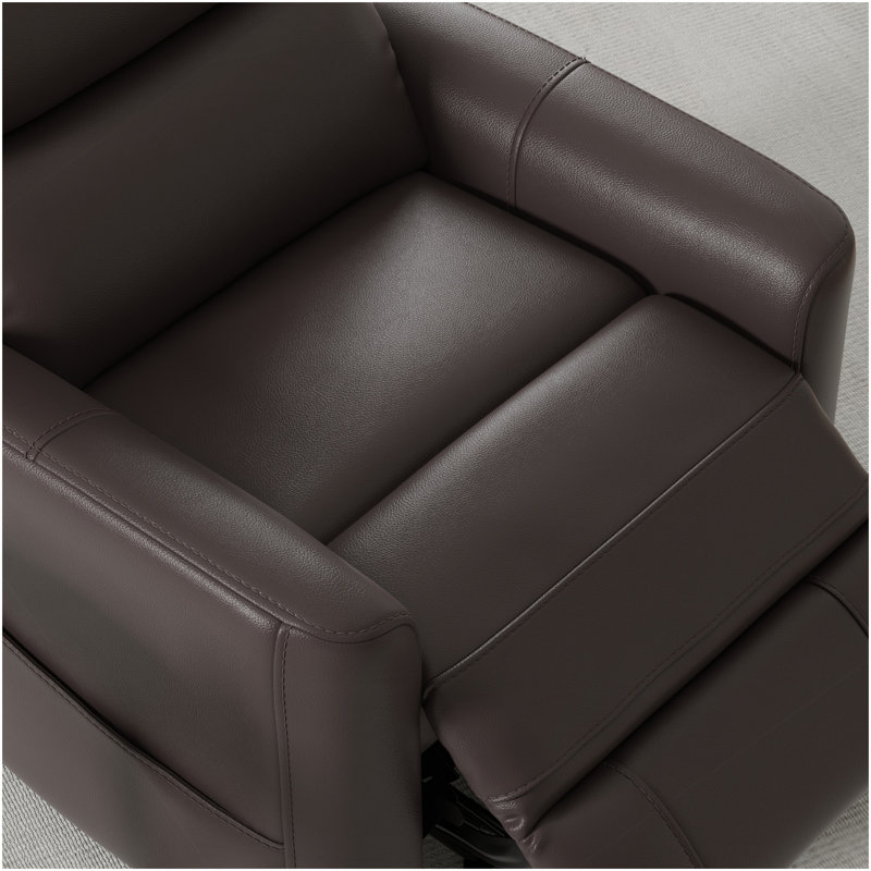 Faux Leather Power Lift Chair In Bentley Dark Brown, Dark Brown