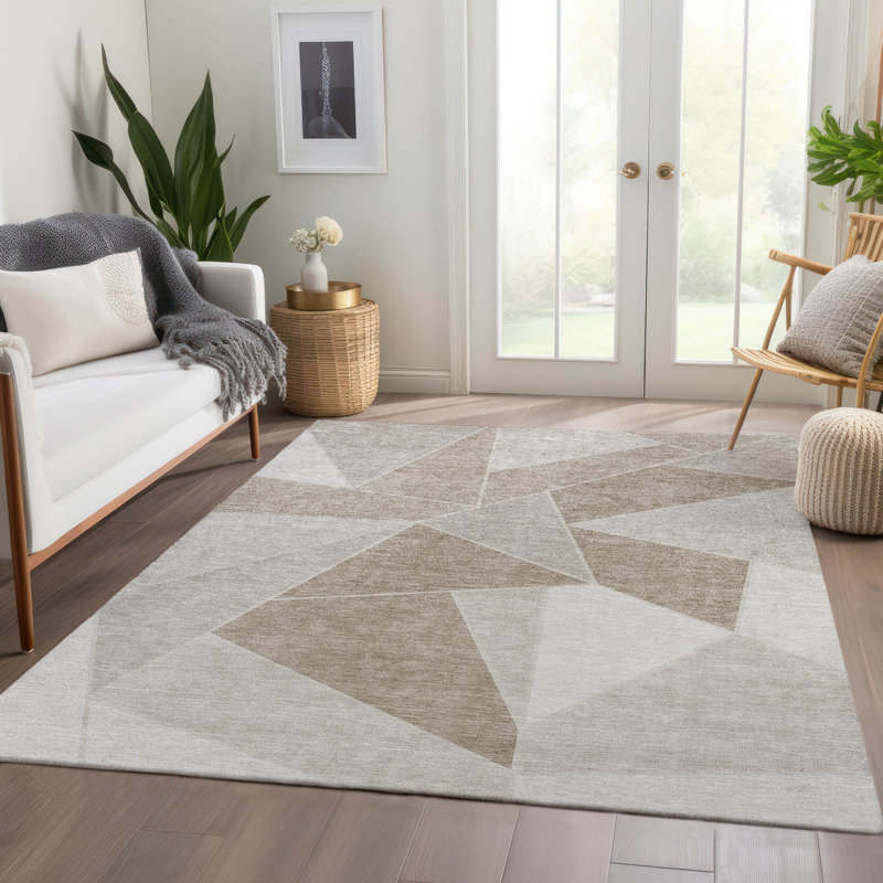 Geometric Indoor / Outdoor Rug, Rectangle 3' x 5'