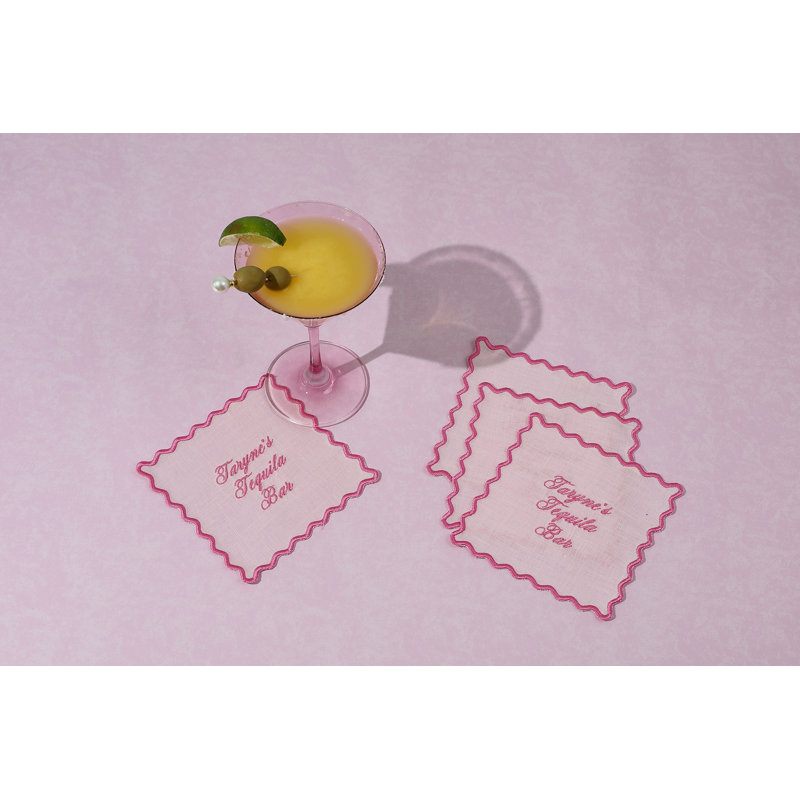 The Vivienne Square Cocktail Napkins, Pink