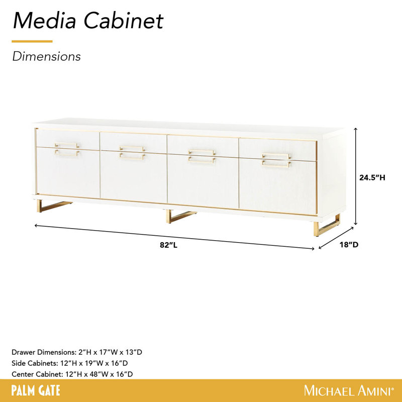 Palm Gate Media Cabinet - Cloud White