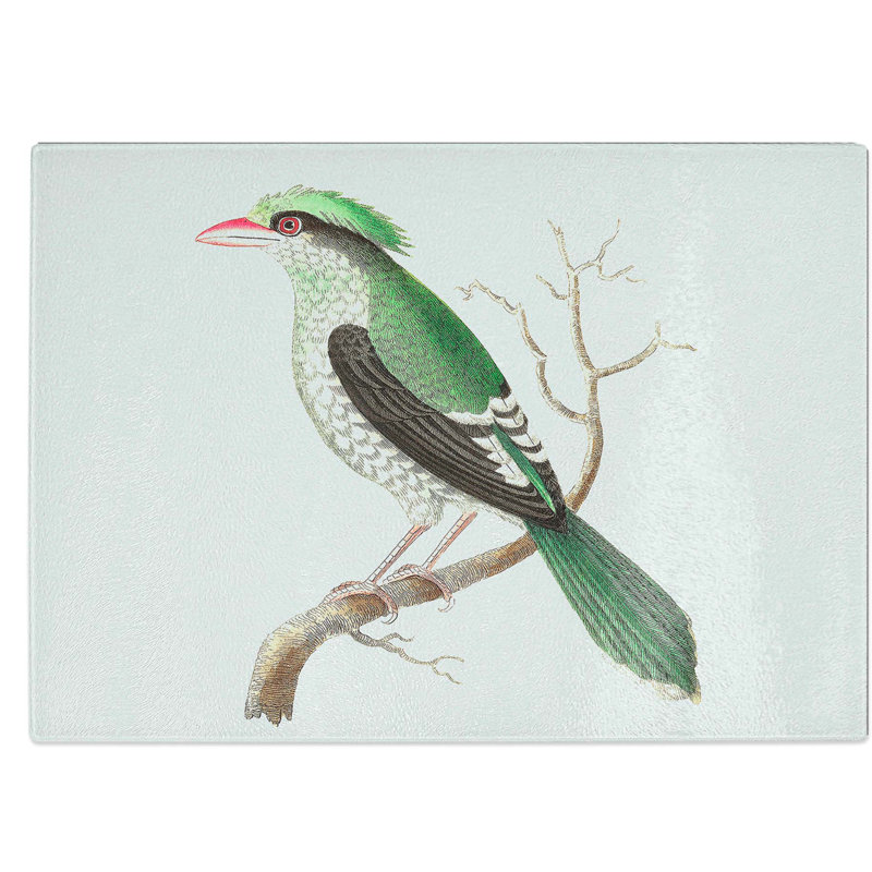 Tempered Glass Chinese Roller Bird Chopping Board, 39 cm W x 28.5 cm L