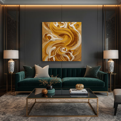 Art mural abstrait sur toile brune