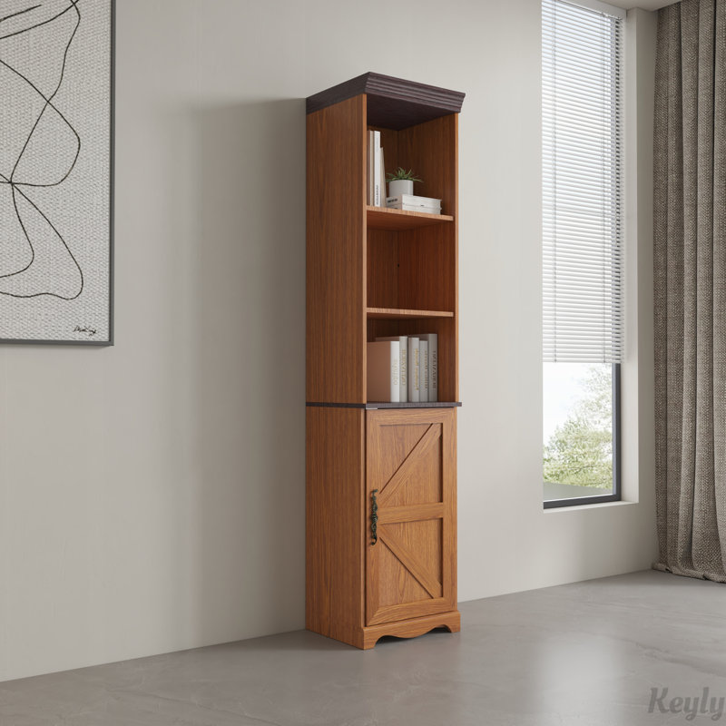 Armoire cubique autoportante de 70,86 pouces de hauteur avec 5 tablettes, Dark Oak