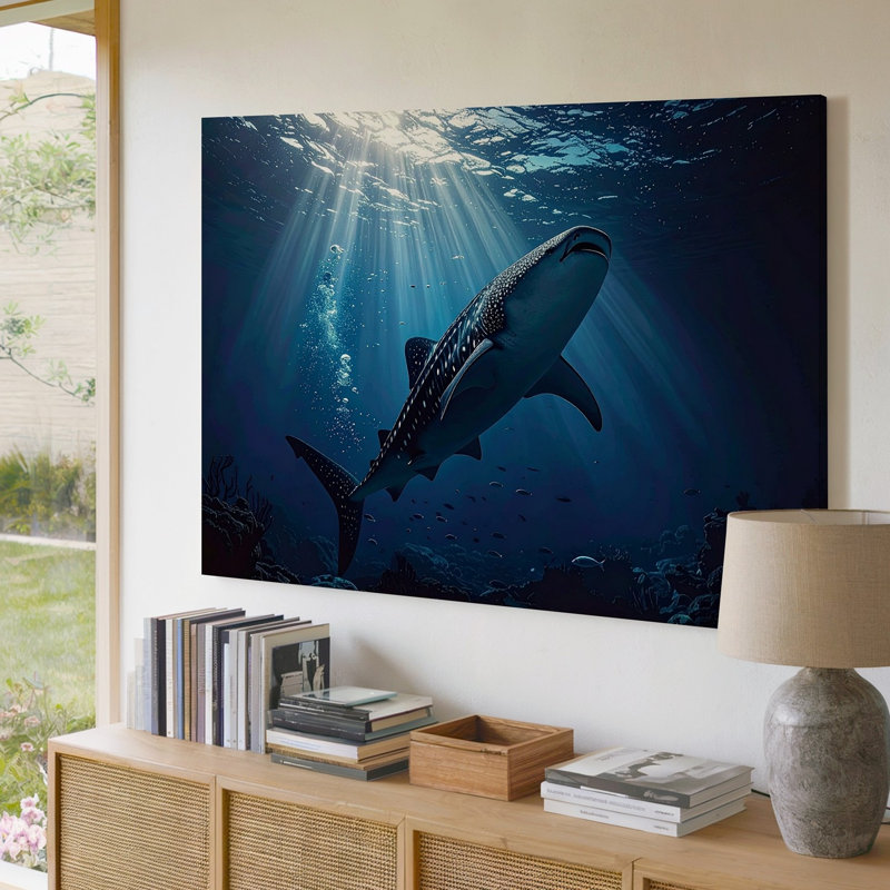 Toile majestueuse avec requin baleine, H 9 po x l 12 po