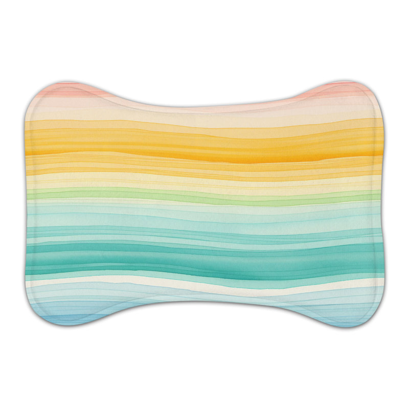 Watercolor Spectrum - Tapis d'alimentation en os 1 pièce, Moyen (18 po)