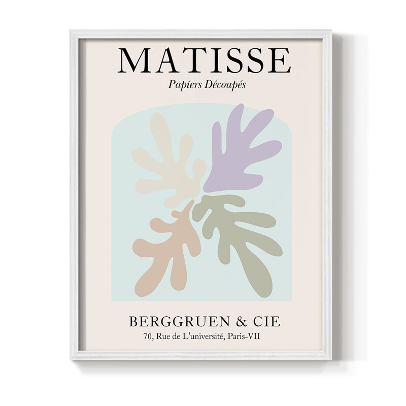 Matisse DVI, reproduction encadrée - bois massif, Blanc, H 14 po x l 11 po