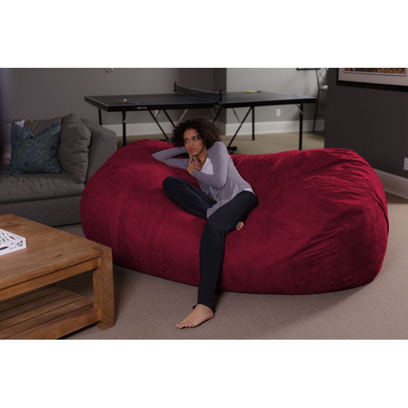 Méridienne de canapé à billes - Canapés moelleux de 7 pi avec housse en microsuède super doux - Chaises longues rembourrées en mousse à mémoire de forme XXL pour enfants, adultes et couples - Mobilier de fauteuil à billes géant en plusieurs coul