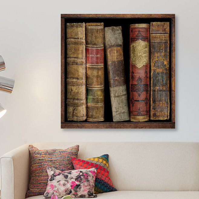 «In the Library I» par Russell Brennan - Impression sur toile tendue sur châssis, H 18 po x l 18 po x P 1,5 po