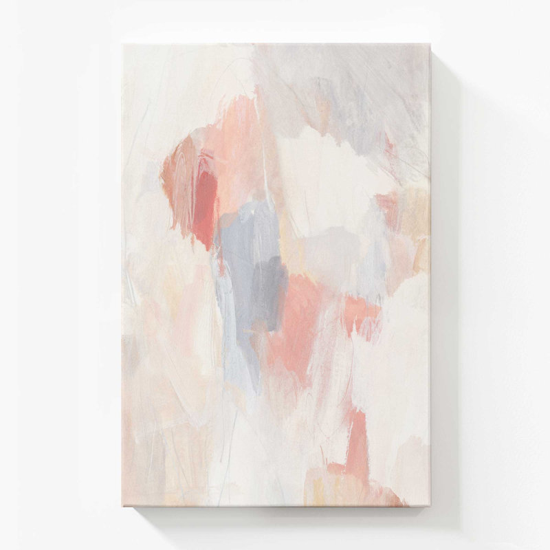 Toile tendue abstraite douce rosée et crème II, Stretched Canvas, 60" H x 40" W