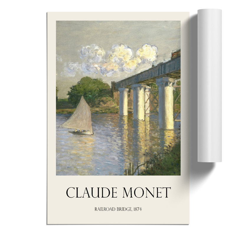 Railroad Bridge, Argenteuil Print by Claude Monet - Frameless Print, 59cm H x 42cm W x 0.1cm D