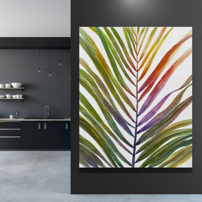 Aquarelle sur toile de palmier tropical | Décoration de salon