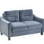 Canapé modulaire polyvalent en velours gris pour la chambre à coucher - 2 sièges, coussins épais et amovibles de 2 po pour les bureaux à domicile et les salons-121047536