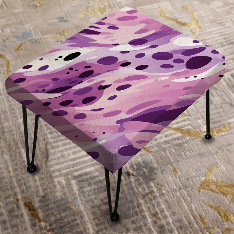 Lilac Seamless Purple Waves - Abstract Rectangle Ottoman
