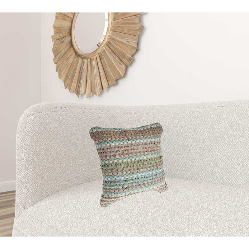  Insert de coussin réversible rayé, Vert / rayures bleues