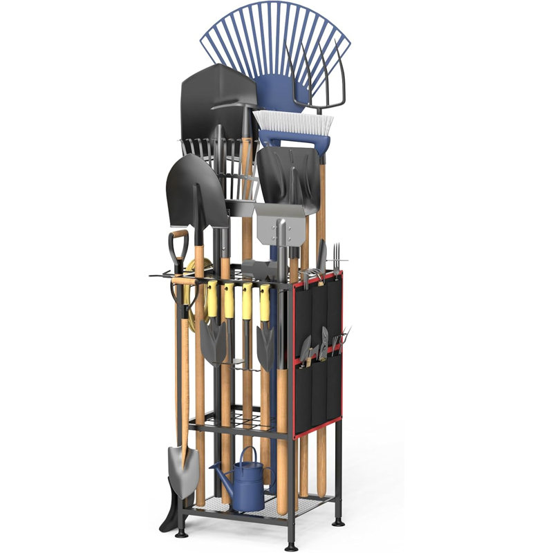 Organisateur de jardin, organisateur de jardin en métal, peut contenir 50 outils / râteaux / balais à manche long