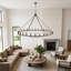 Lustre rond 30 lumières en forme de bougie de style campagnard brun-1355771762