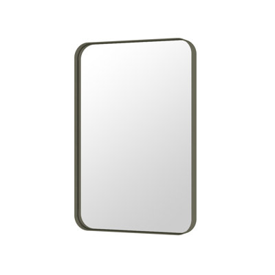 Lesamuel Filleted Corner Wall Mounted Bathroom and Vanity Mirror With Aluminum Frame