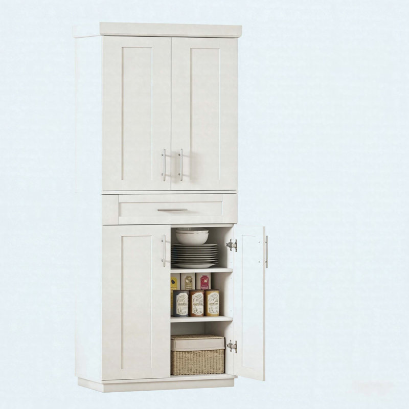 Armoire de rangement autoportante spacieuse, armoire de cuisine, grande armoire de rangement
