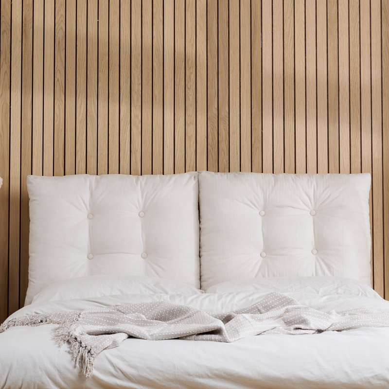 Scander Bed Cream and Oak, King (5')