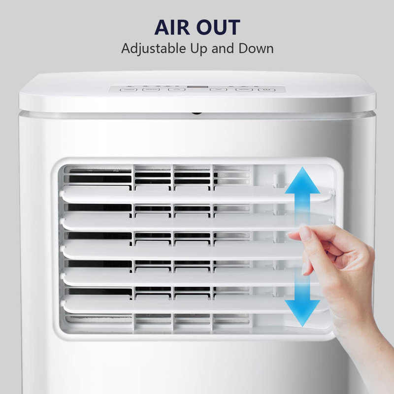Climatiseur portatif 10000 BTU pour bureau de chambre à coucher - Refroidit 550 pieds carrés Silencieux 2 vitesses de ventilateur Fenêtre de minuterie à distance 24H