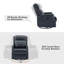 Ensemble de 2 fauteuils inclinables pivotants en cuir véritable Hugh-1225238406
